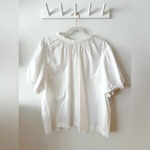 Ann Taylor Women’s Puff Sleeve Back Tie White Top XXL